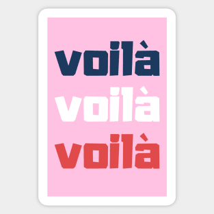 Voilà French Design Pink words Sticker